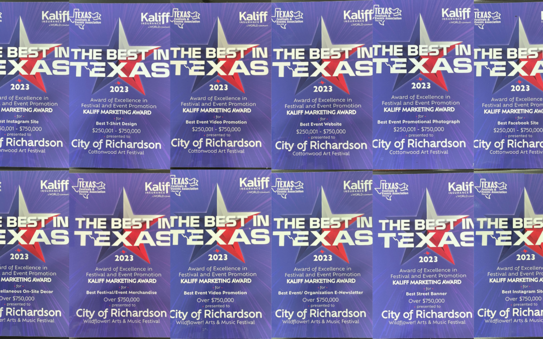 CITY OF RICHARDSON WINS BEST IN TEXAS MARKETING AWARDS FOR WILDFLOWER! ARTS & MUSIC FESTIVAL