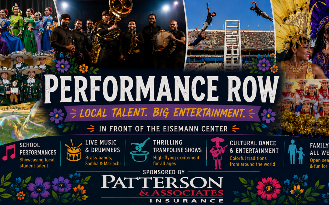 PATTERSON & ASSOCIATES PERFORMANCE ROW AT THE EISEMANN CENTER KEEPS PACE WITH MARIACHI, SAMBA, BRASS BAND, AND TRAMPOLINE SHOWS