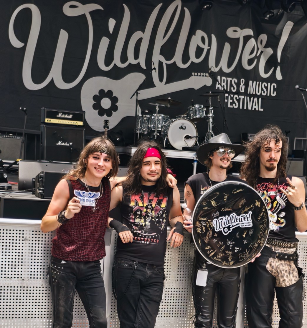 Shrapnel band on the Texans Credit Union Stage at Wildflower! Battle of the Bands Final Round