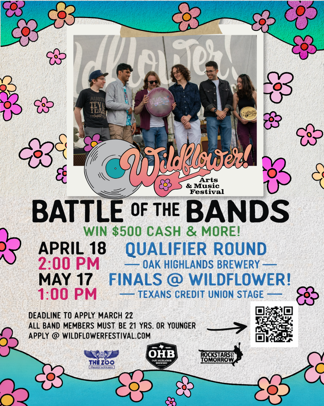 Battle of the Bands flyer for Qualifier Round sign-up